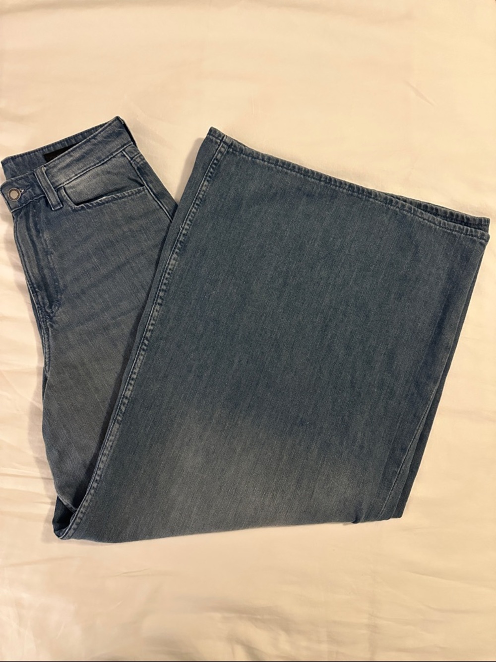 Zara women's extreme wide leg jeans.